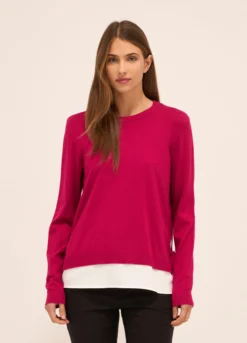 Tricot misto viscosa con inserto donna