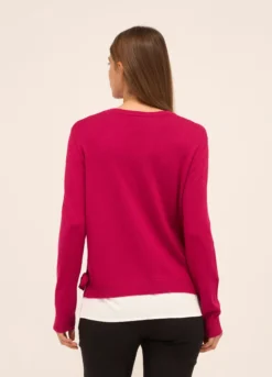 Tricot misto viscosa con inserto donna
