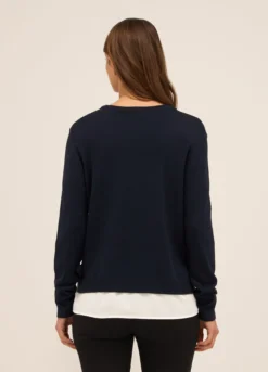 Tricot misto viscosa con inserto donna