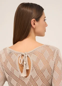 Tricot traforato in misto cotone donna