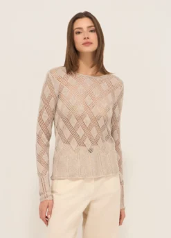 Tricot traforato in misto cotone donna