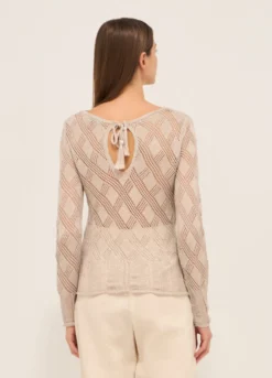 Tricot traforato in misto cotone donna