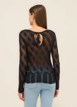 Tricot traforato in misto cotone donna