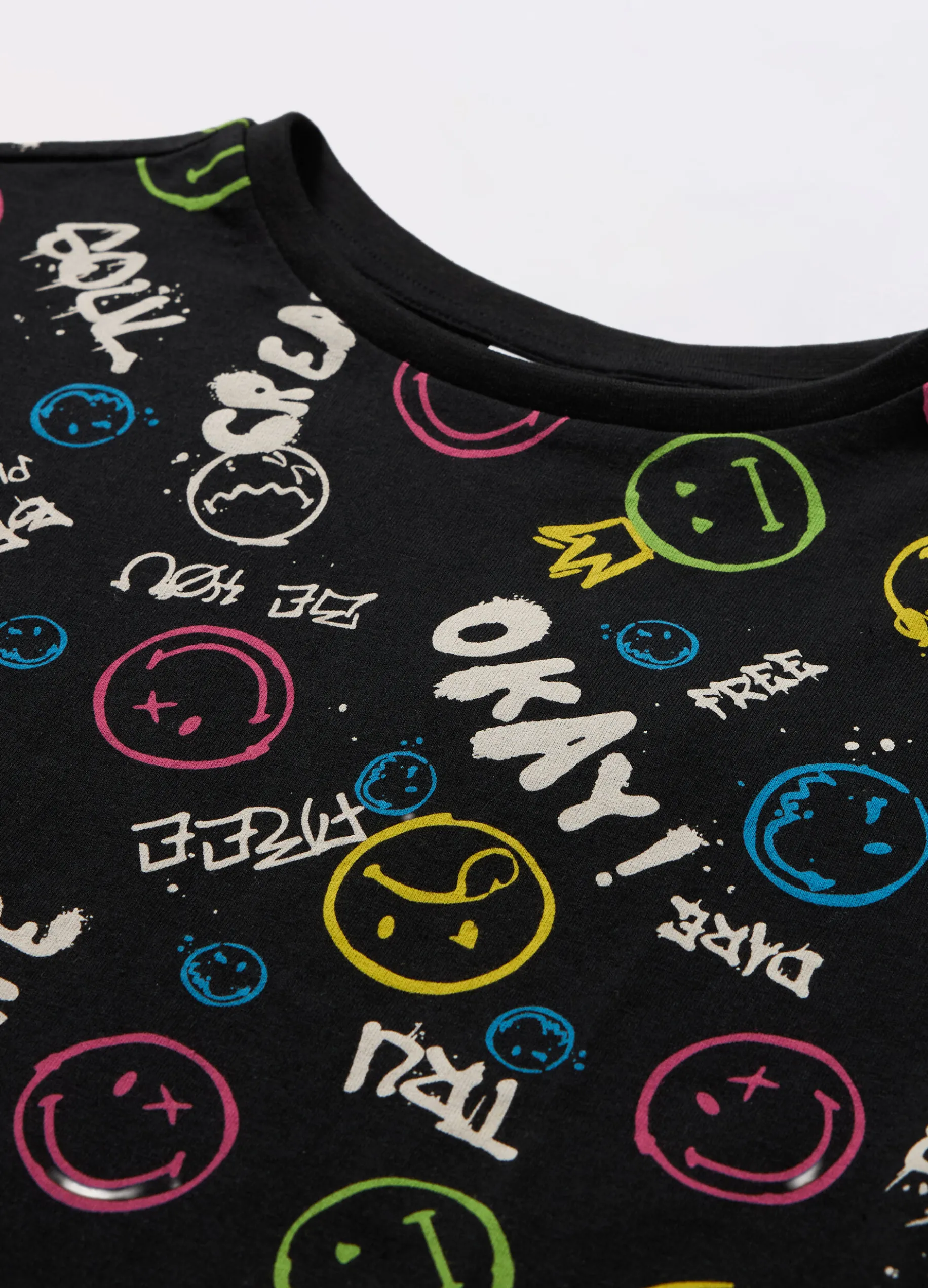 T-shirt a maniche corte in puro cotone ragazza