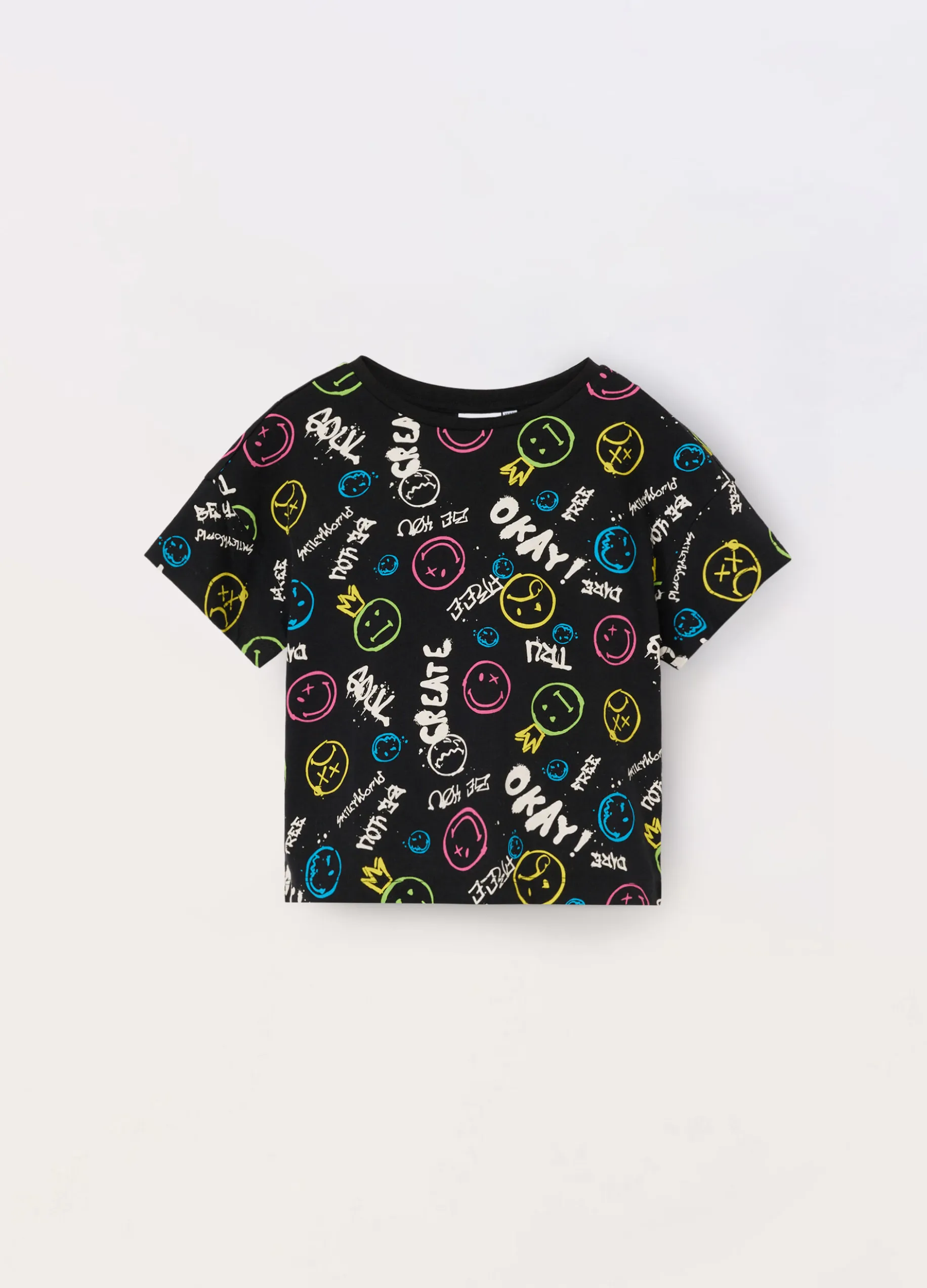 T-shirt a maniche corte in puro cotone ragazza