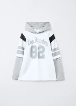 T-shirt a maniche lunghe con cappuccio Relaxed Fit ragazzo