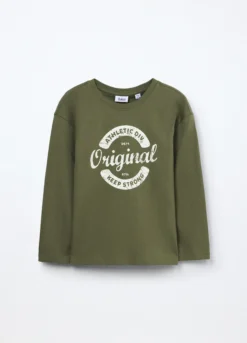 T-shirt a maniche lunghe in puro cotone jersey bambino