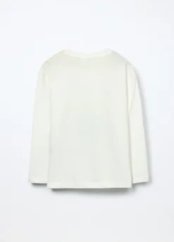 T-shirt a maniche lunghe in puro cotone jersey bambino