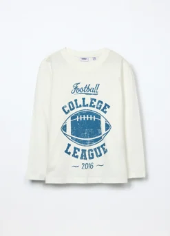 T-shirt a maniche lunghe in puro cotone jersey bambino