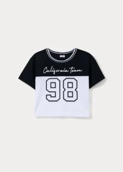 T-shirt box fit in mesh ragazza