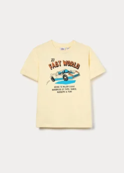 T-shirt con stampa in jersey di puro cotone bambino