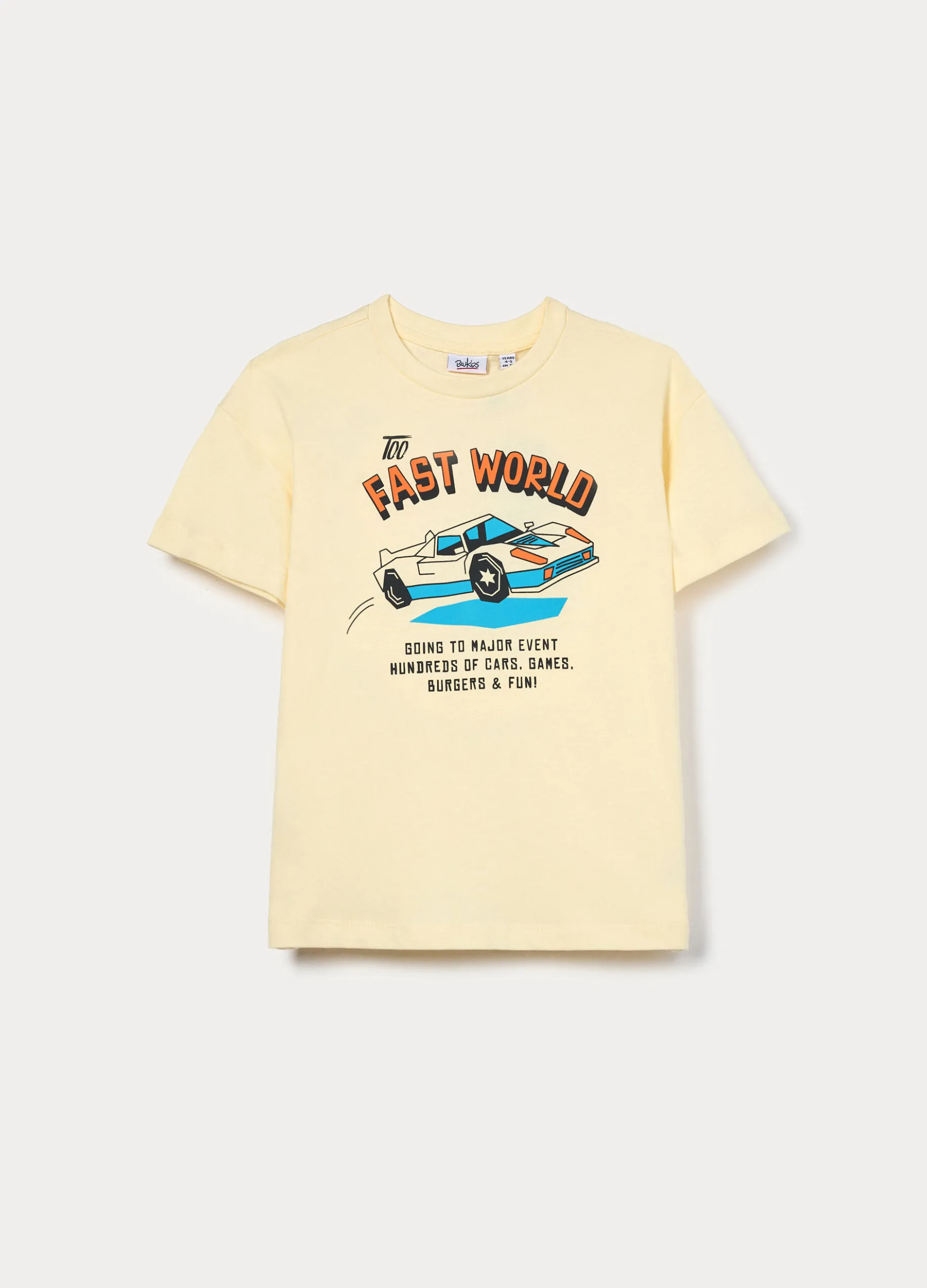 T-shirt con stampa in jersey di puro cotone bambino