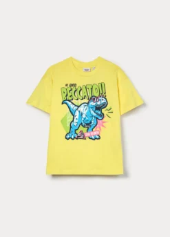 T-shirt con stampa in jersey di puro cotone bambino