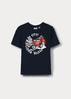 T-shirt con stampa in jersey di puro cotone bambino