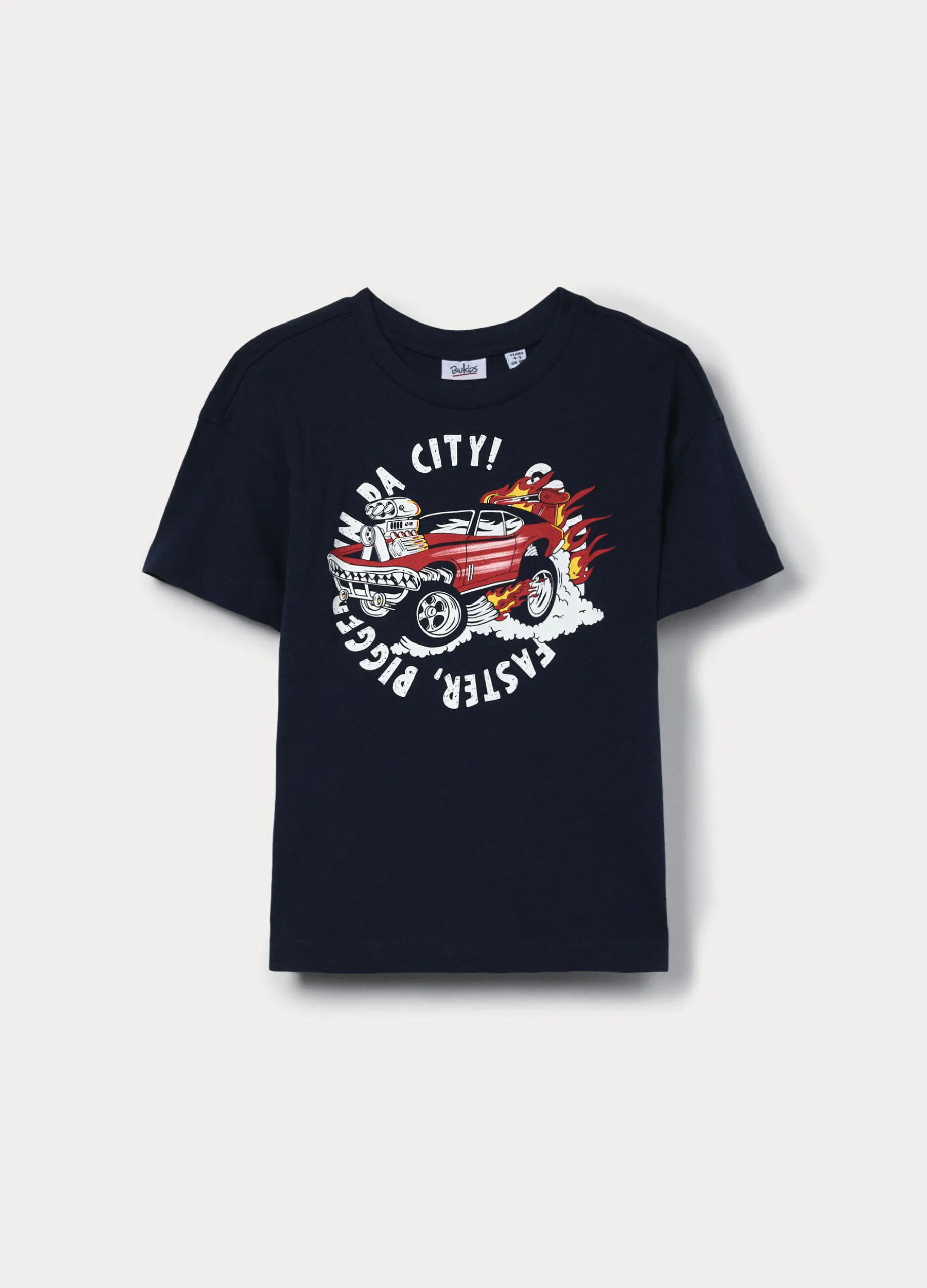 T-shirt con stampa in jersey di puro cotone bambino
