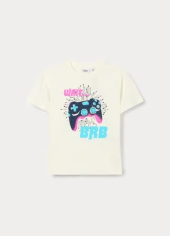 T-shirt con stampa in jersey di puro cotone bambino