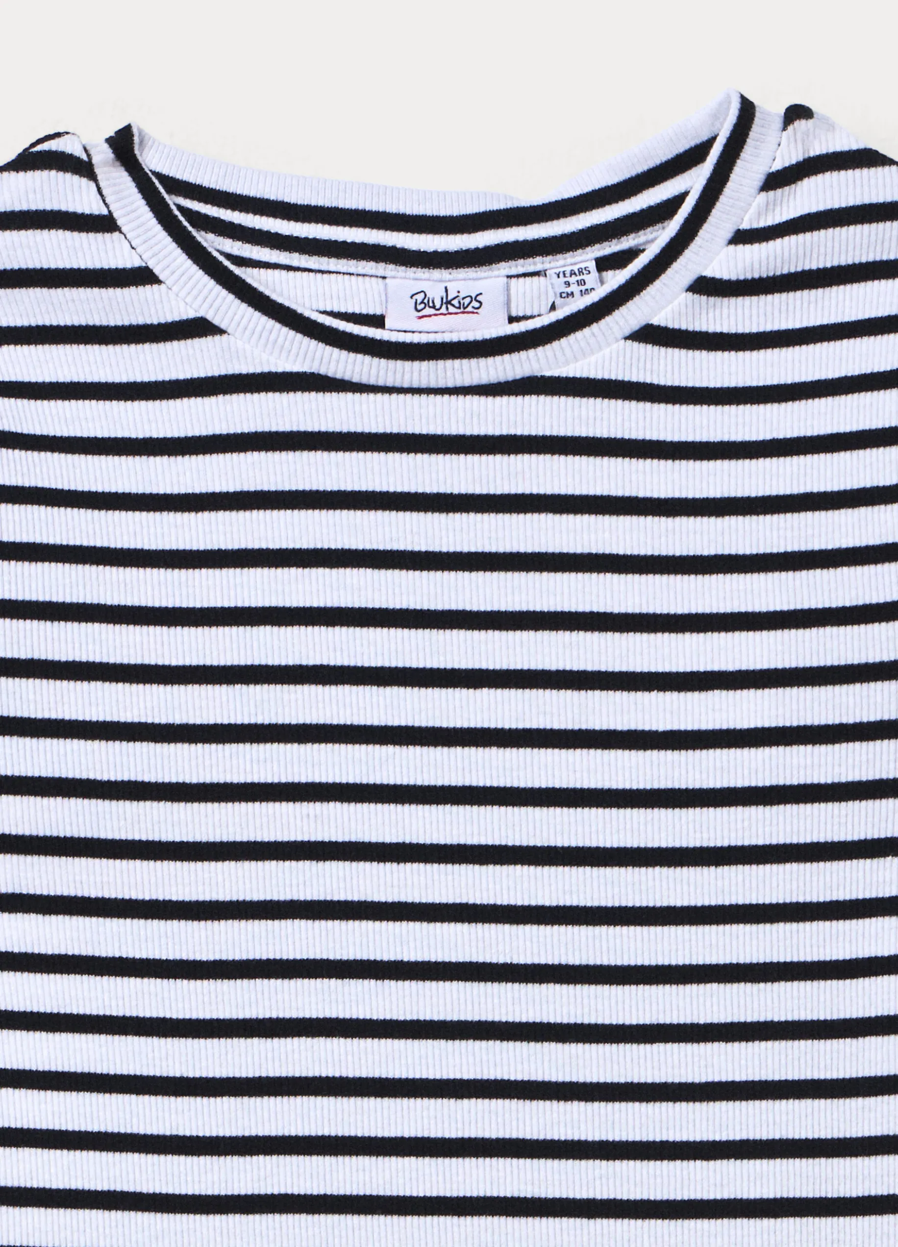 T-shirt fitted in costina stretch ragazza