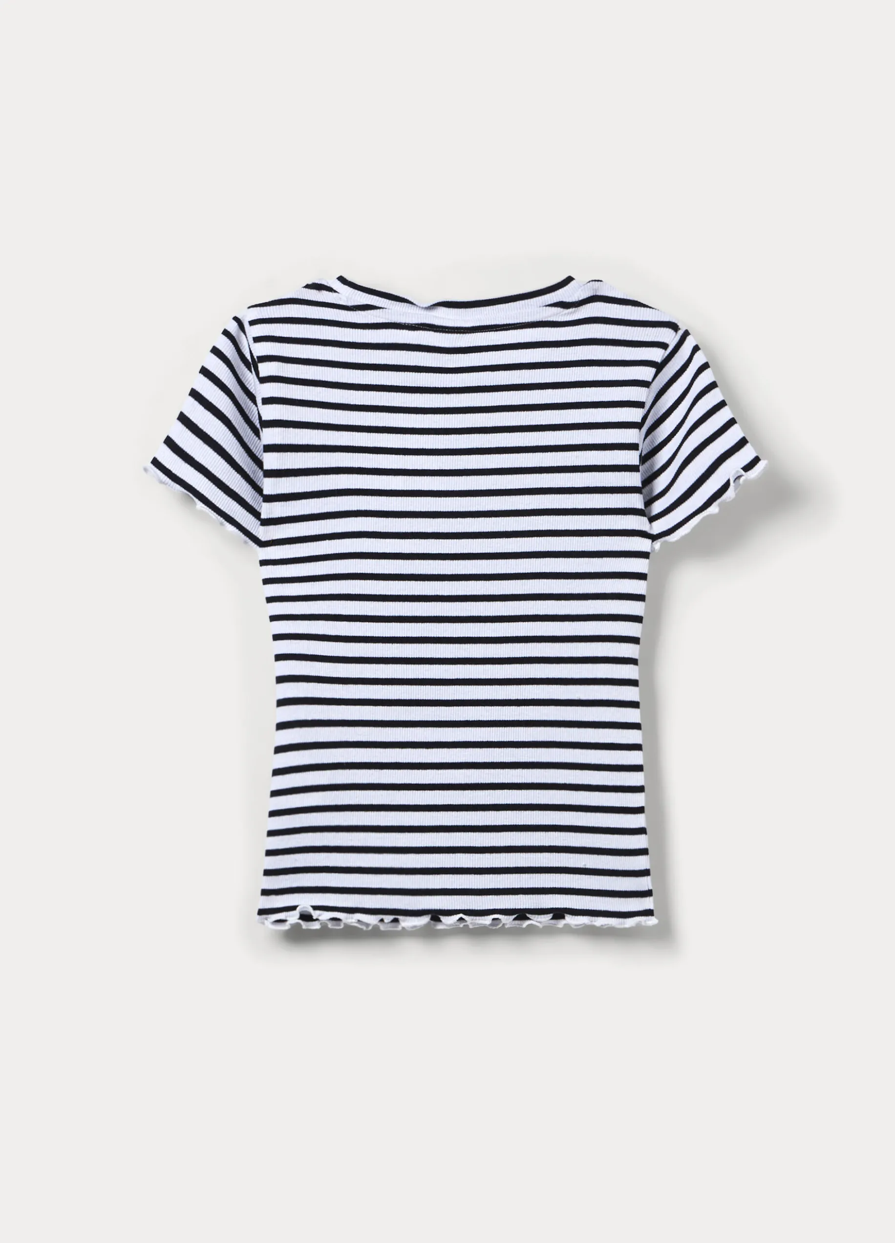 T-shirt fitted in costina stretch ragazza