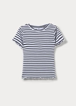 T-shirt fitted in costina stretch ragazza