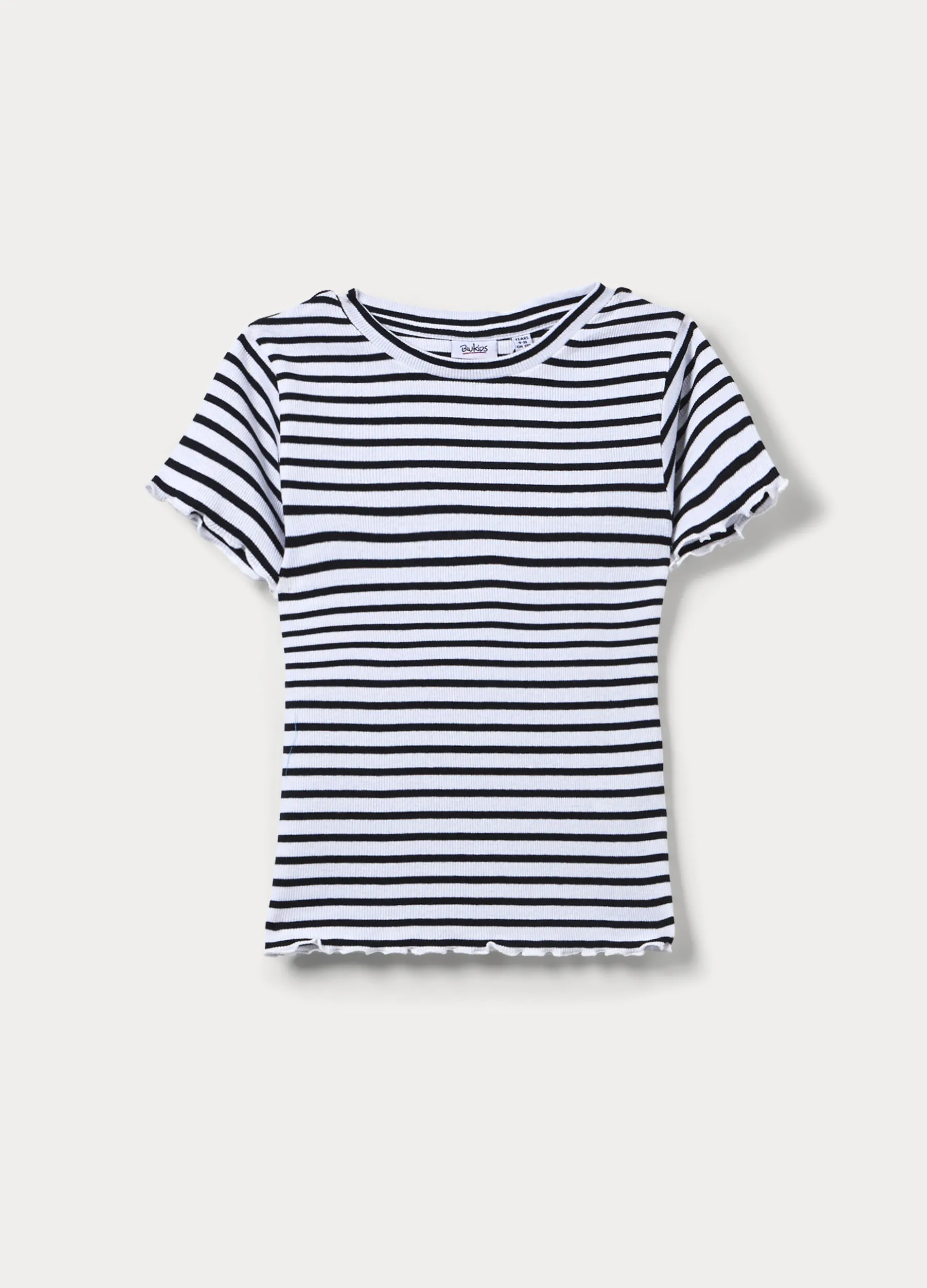 T-shirt fitted in costina stretch ragazza