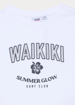 T-shirt girocollo fitted in costina di cotone stretch ragazza