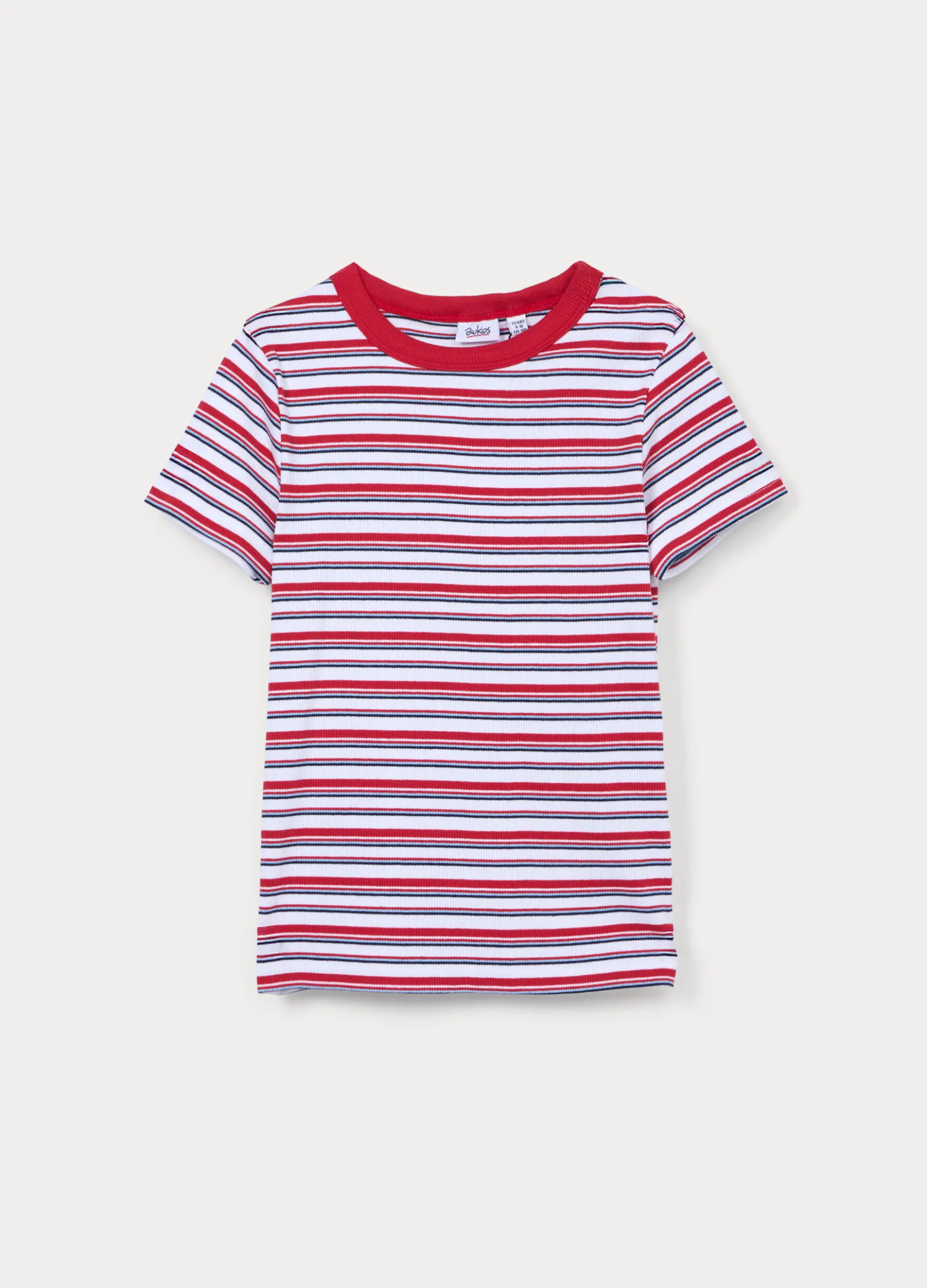T-shirt girocollo fitted in costina ragazza