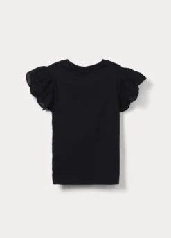 T-shirt girocollo in costina ragazza