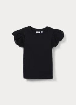 T-shirt girocollo in costina ragazza