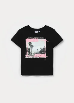 T-shirt girocollo in jersey di puro cotone ragazza