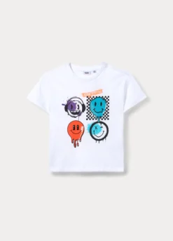 T-shirt girocollo in jersey di puro cotone bambino