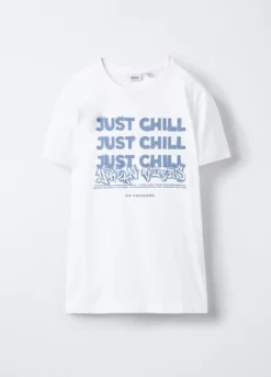 T-shirt girocollo in jersey di puro cotone ragazzo