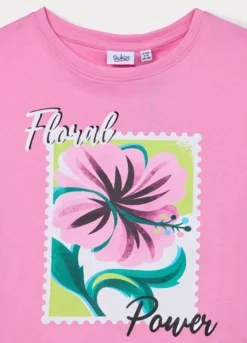 T-shirt girocollo in jersey di puro cotone ragazza