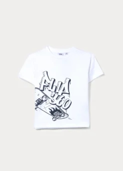 T-shirt girocollo in jersey di puro cotone bambino