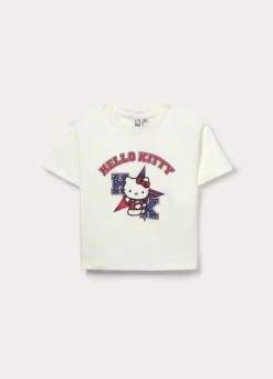 T-shirt Hello Kitty in jersey di cotone stretch bambina
