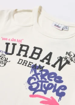 T-shirt in costina di cotone stretch ragazza