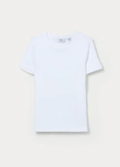 T-shirt in costina di cotone stretch ragazza