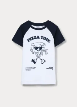 T-shirt in costina di cotone stretch ragazza