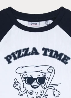 T-shirt in costina di cotone stretch ragazza