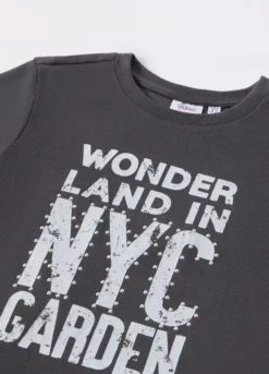 T-shirt in costina di cotone stretch ragazza