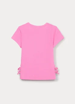 T-shirt in costina di cotone stretch ragazza