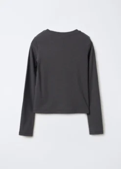 T-shirt in costina di cotone stretch Fit Slim ragazza