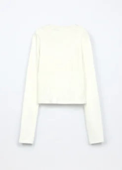 T-shirt in costina di puro cotone ragazza