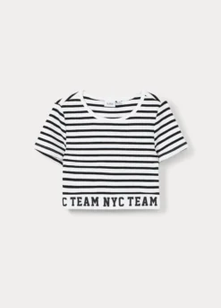 T-shirt in costina misto cotone ragazza