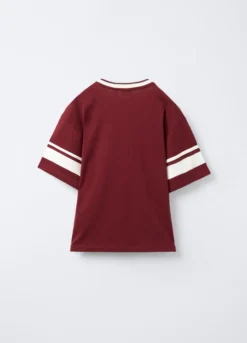 T-shirt in jersey di cotone con inserto mesh ragazzo