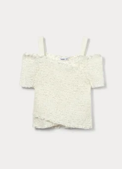 T-shirt in pizzo misto cotone ragazza