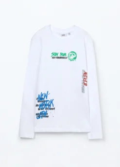T-shirt in puro cotone a maniche lunghe ragazzo