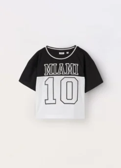 T-shirt in tessuto mesh ragazza