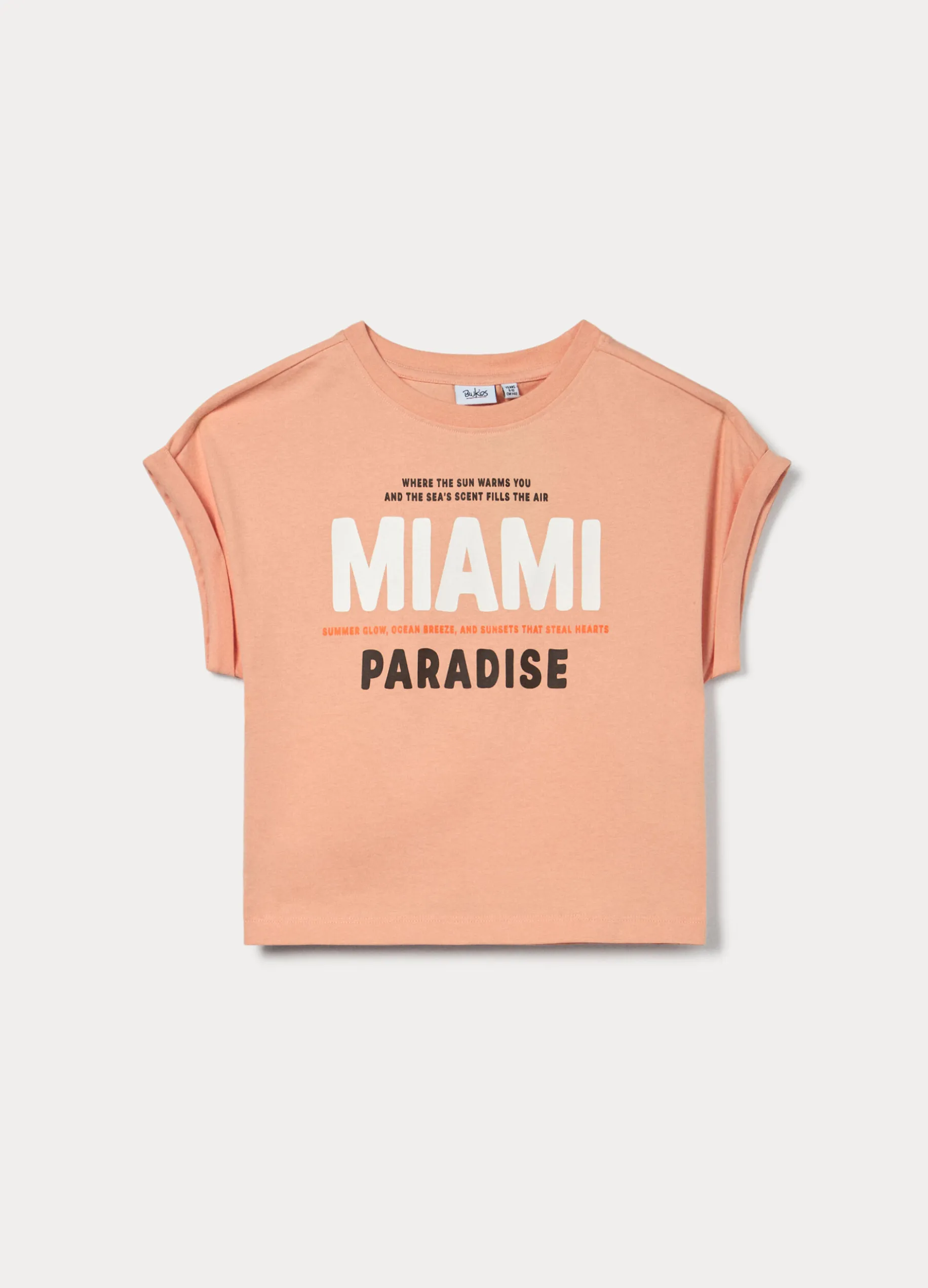 T-shirt kimono in jersey di puro cotone ragazza