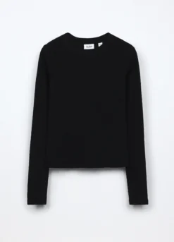 T-shirt nera in misto cotone