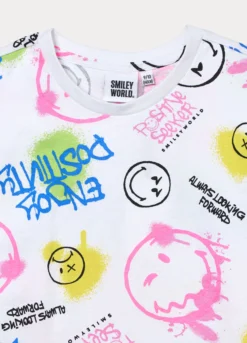 T-shirt Smiley World in jersey di puro cotone ragazza